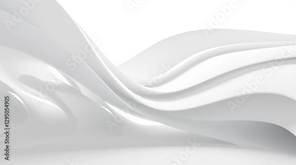 Fototapeta Abstract curved dynamic white background