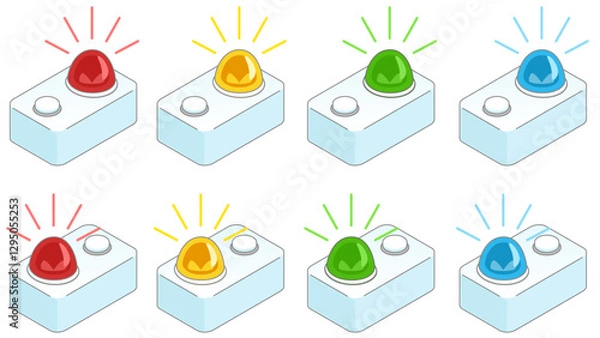 Obraz 早押しクイズのボタン カラーバリエーションセット