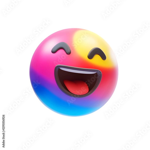 Obraz 3d smiley face ball