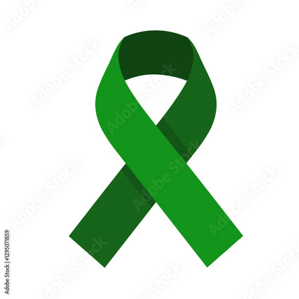 Obraz Liver cancer ribbon icon. Cancer awareness ribbon vector symbol in green color. Different colour of ribbon isolated on white background in PNG format. So you can use and edit this vector easily! :)
