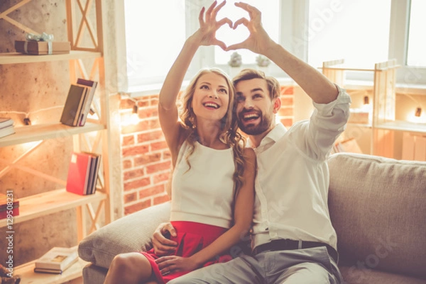 Fototapeta Beautiful romantic couple