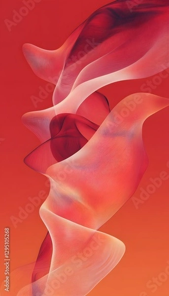 Fototapeta Abstract red waves flowing against gradient background