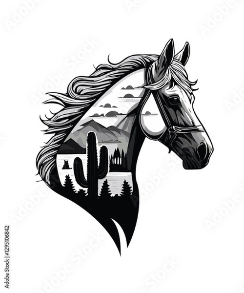 Fototapeta caballo doble expo