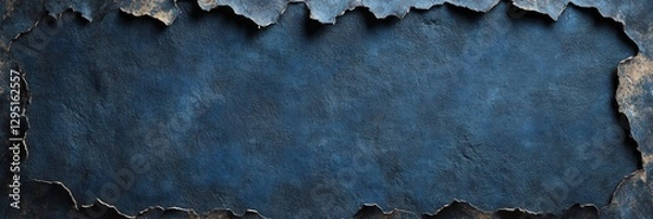 Obraz Dark Blue Textured Background with Torn Edges