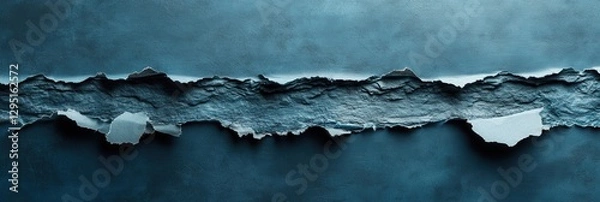 Obraz Torn Paper Texture Abstract Blue Ripped Edge Background