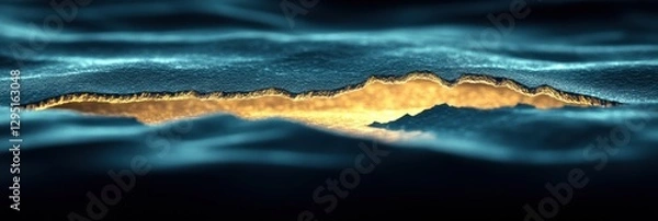 Obraz Glowing Rift in Deep Blue Abstract Texture