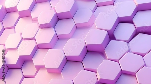 Fototapeta Abstract Hexagonal Pattern in Soft Lavender Hues Creating a Modern Artistic Mood