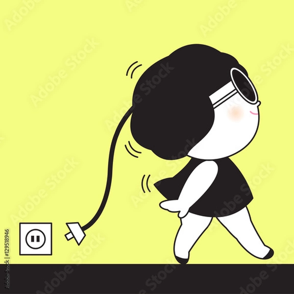 Obraz Unplug All The Things Friday Mood Concept Character illustration