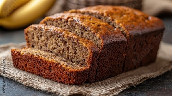 Fototapeta baked banana bread isolated on transparent background