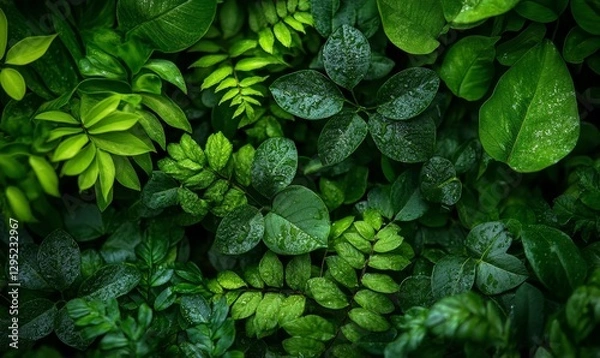 Fototapeta Nature Green Abstract Design, Generative AI