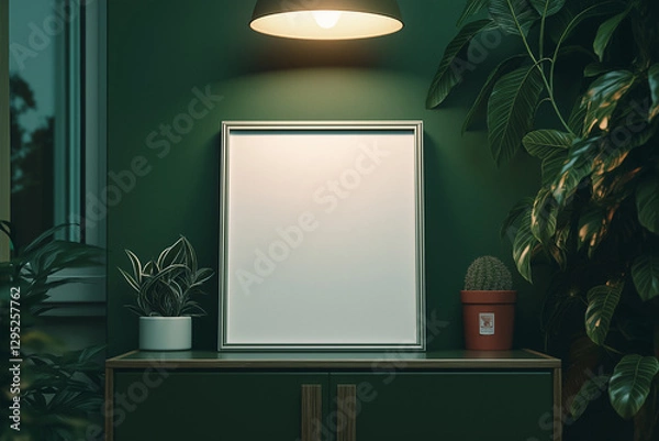 Obraz Modern Interior Design Mockup with Dark Theme