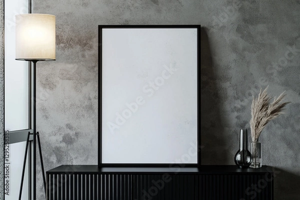 Obraz Modern Interior Design Mockup with Dark Theme