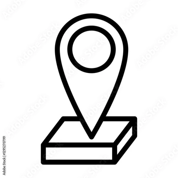 Obraz Location Vector Line Icon Design
