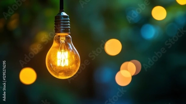 Fototapeta Warm Light Bulb for Digital Transformation Strategies