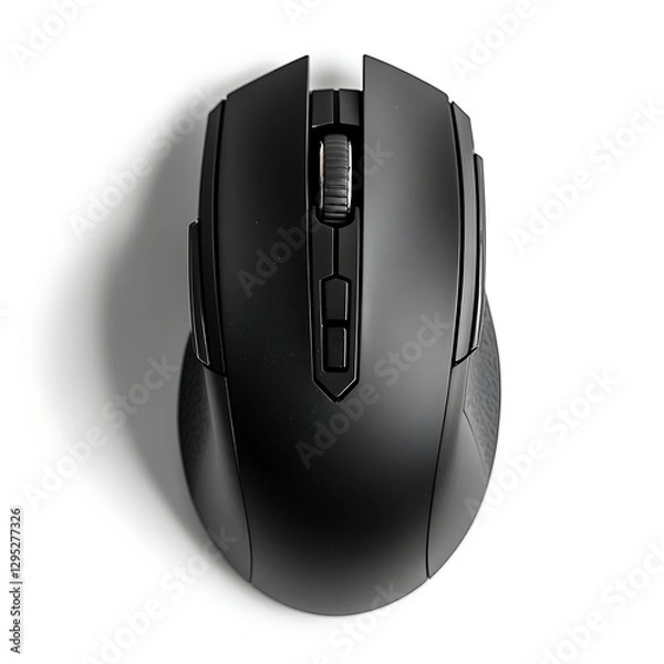 Obraz a black computer mouse on a white background
