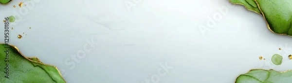 Fototapeta A serene background featuring soft green edges and a subtle, textured white space, ideal for nature-themed designs or calming visuals.