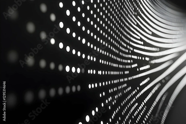 Fototapeta Abstract Light Pattern, A Modern Background with Luminous White Dots on Dark Surface, Perfect for Technology, Science, or Futuristic Themes, Wallpaper Design