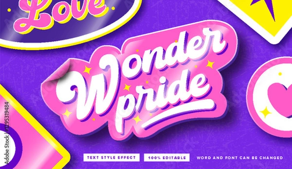 Obraz Sticker Wonder Pride text style effect