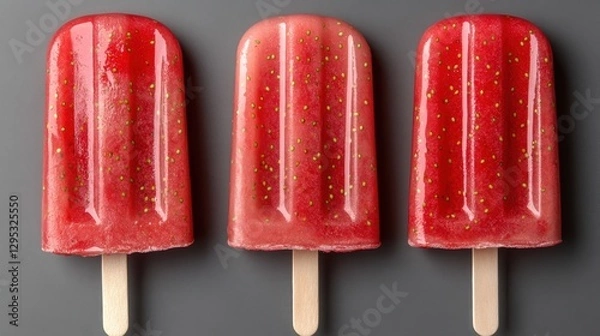 Fototapeta strawberry popsicle isolated on transparent background