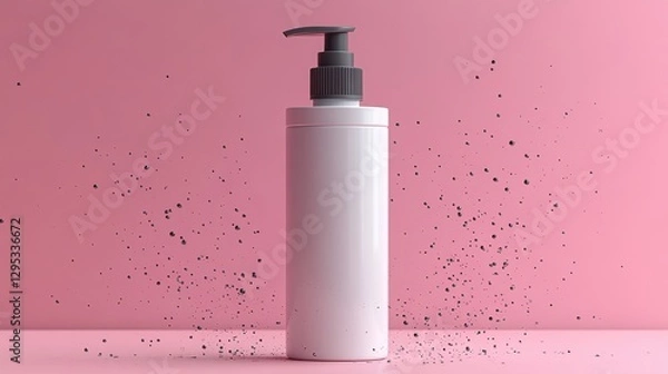 Fototapeta white pump bottle isolated,studio background
