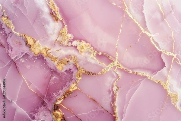 Fototapeta Elegant pink marble texture with gold veins. Digital art for luxurious and sophisticated design. Background image of pink and golden line with marble texture or floating watercolor pattern. AIG51.