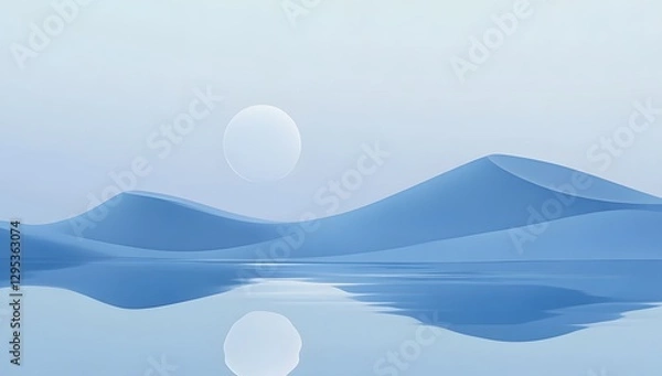 Fototapeta Blue Desert Landscape Reflection
