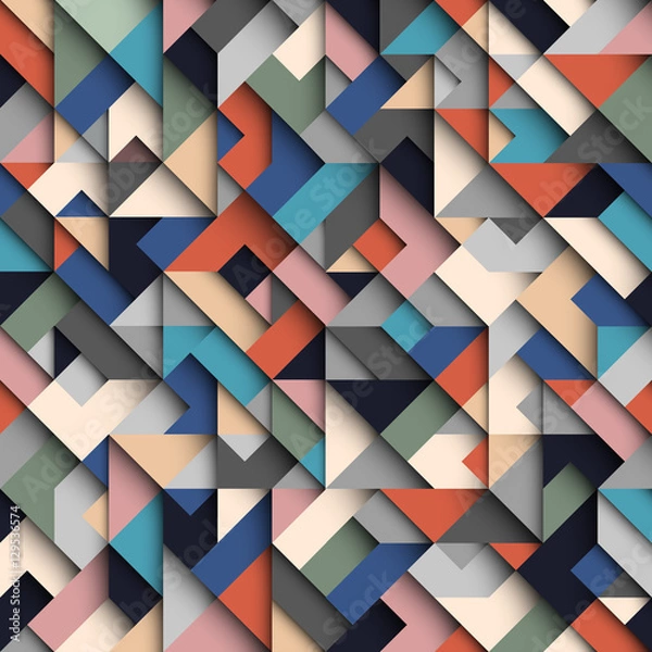 Fototapeta Abstract geometric material style seamless pattern