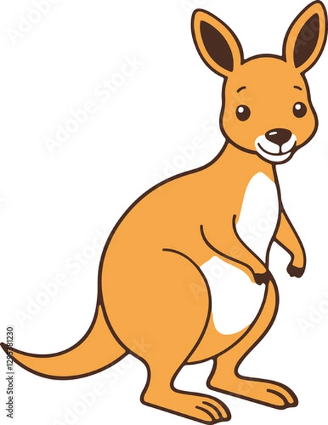 Fototapeta A simple kangaroo, rendered in geometric shapes and clean lines, against a white background, showcasing balance and symmetry, inspired logo design with a modern aesthetic