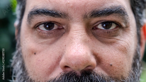 Obraz A headshot of a middle-aged man looking seriously at the camera