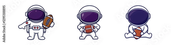 Fototapeta Astronaut Holding a Football