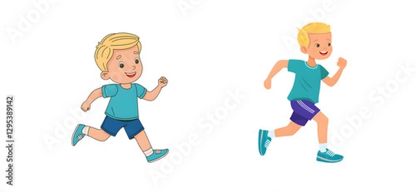 Obraz Cartoon Boy Running