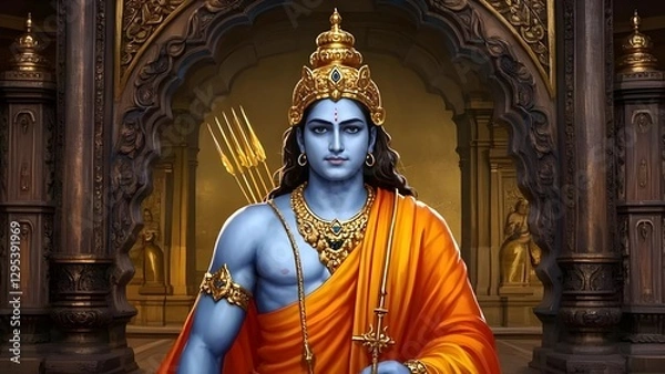 Obraz Shri Ram Navami with Bow and Arrow