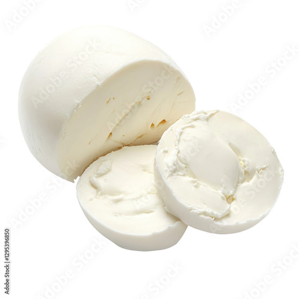 Obraz mozzarella cheese isolated on white or transparent background 