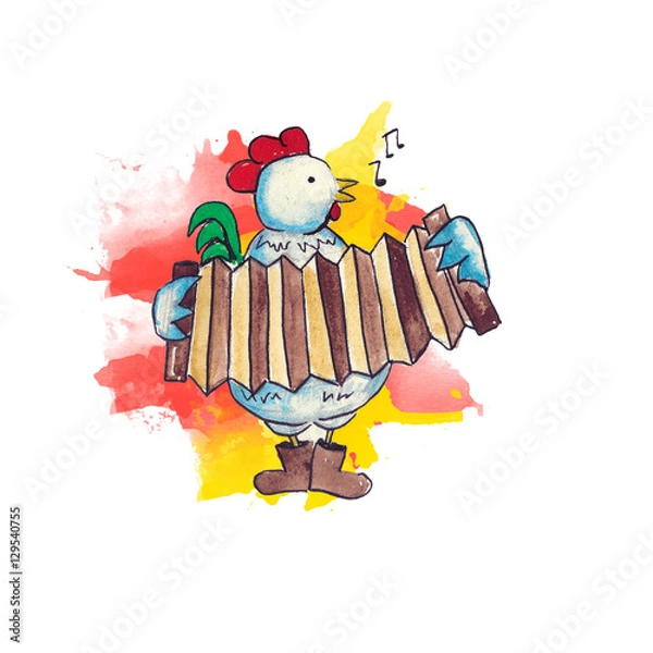 Fototapeta петух музыкант