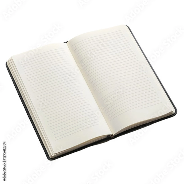 Fototapeta Open lined notebook blank pages ready for writing new ideas thoughts plans