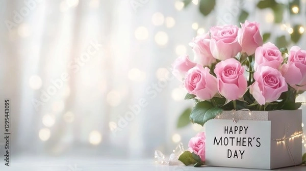 Obraz Happy Mother's Day with Pink Roses