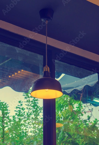 Fototapeta vintage lamp, bulb decorative in home