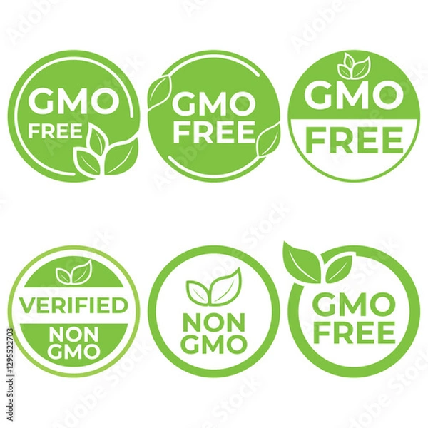 Obraz Non GMO genetically modified organism badge logo