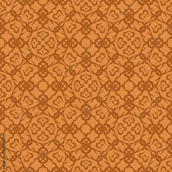 Fototapeta Orange Ornamental Seamless Line Pattern. Endless Texture. Oriental Geometric Ornament