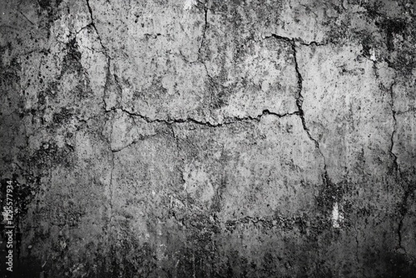 Obraz Cracked concrete wall texture, urban decay background