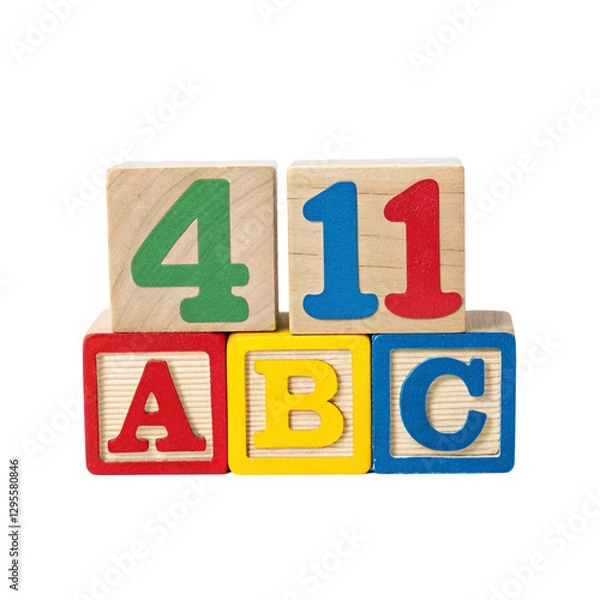 Fototapeta ABC blocks isolated on transparent background  