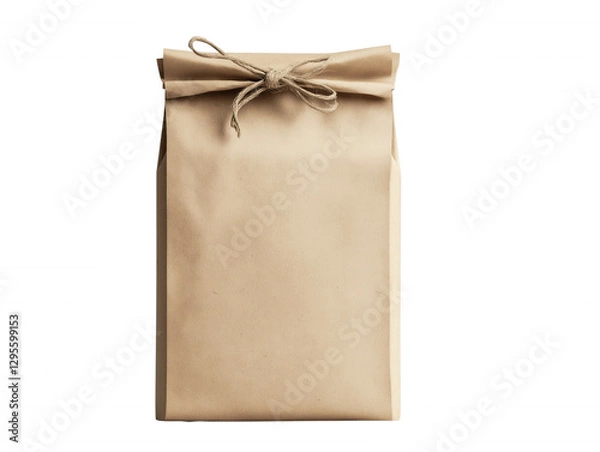 Obraz A brown paper bag with a bow tied around it