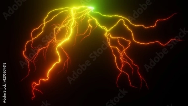 Obraz 荒れ狂う放電のエネルギーの3Dイラスト