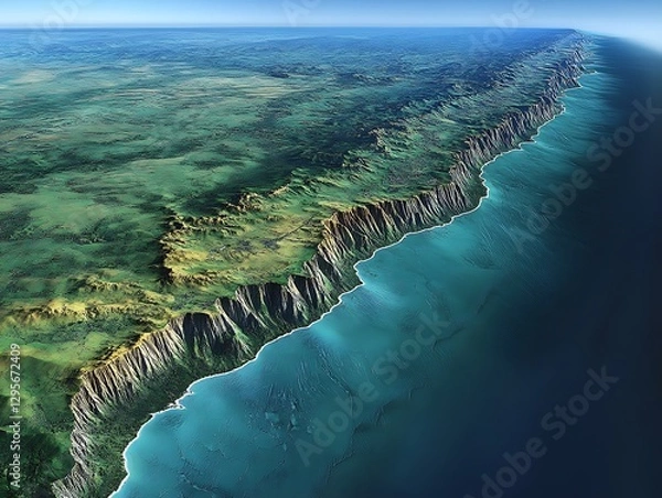 Obraz Coastal Mountain Range, Aerial View