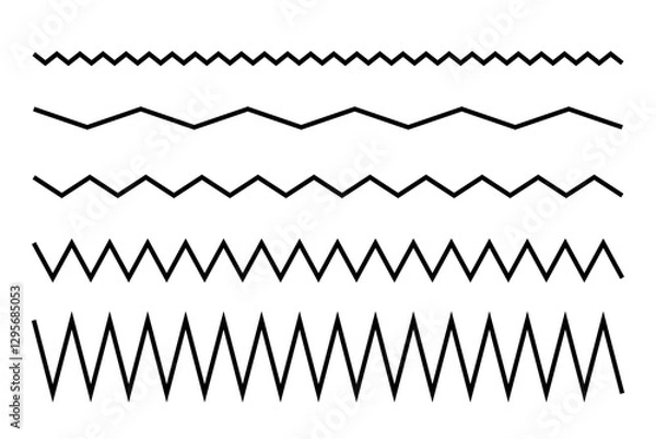 Obraz ぎざぎざ・波線セット｜モノクロのシンプルな装飾ライン