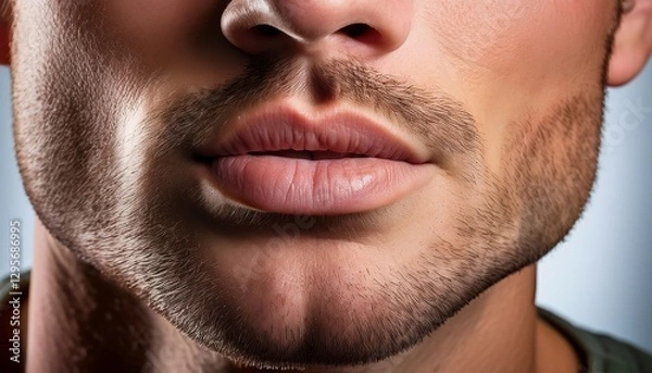 Fototapeta Intimate Details of Whispering Lips in Fine Texture