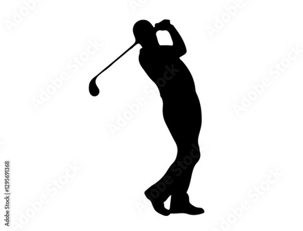 Obraz golf player silhouette vector