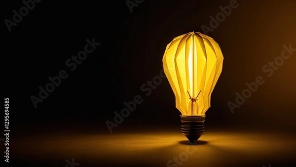 Fototapeta  an artistic representation of a light bulb created with paper