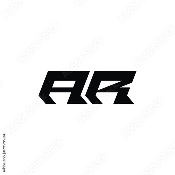 Fototapeta AR monogram logo design letter text name symbol monochrome logotype alphabet character simple logo
