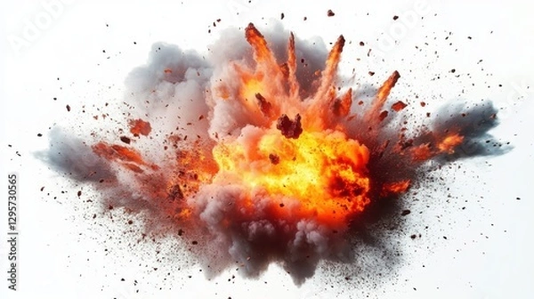 Fototapeta Explosion on white background